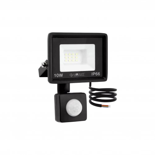 LedLight 2716 Halogénový LED reflektor, IP66, studená biela, 10 W so senzorom pohybu