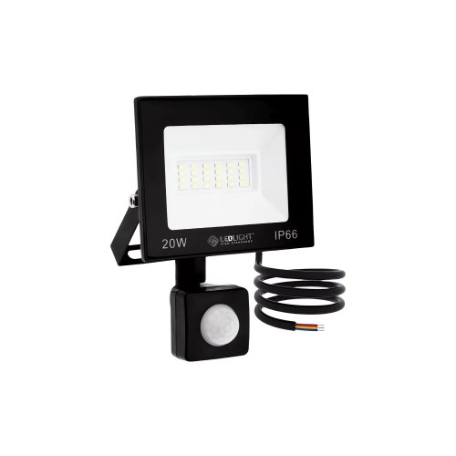LedLight 2717 Halogenový LED reflektor, IP66, studená bílá, 20W s pohybovým senzorem