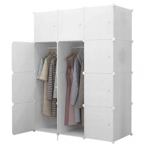 Hogler 3414 Variabilný policový systém 12 modulov, 145 x 110 x 47 cm, biely