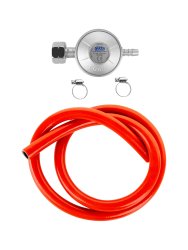 Teesa TSA0094 Regulátor tlaku plynu pre grily, 37 mbar, 1 m hadica, svorky