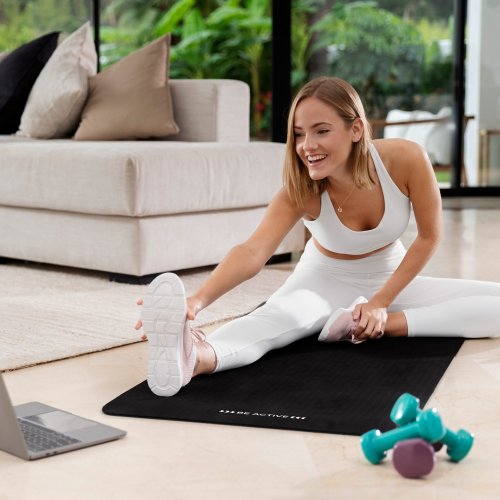 Rebel RBA-3151 Gymnastická podložka na jógu, pilates, fitness, 183 x 61 x 1,5 cm, černá