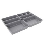 Pronett XJ5703 Organizéry do zásuvky sada 8 ks, šedá