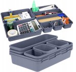 Pronett XJ5703 Organizéry do zásuvky sada 8 ks, šedá