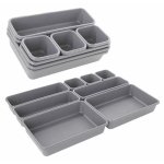 Pronett XJ5703 Organizéry do zásuvky sada 8 ks, šedá