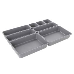 Pronett XJ5703 Organizéry do zásuvky sada 8 ks, šedá