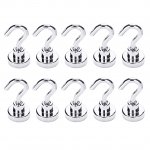 Pronett XJ5801 Neodymový magnet s háčkem, poniklovaný, 3,3 x 1,6 cm, 10 ks