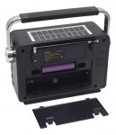 Pronett XJ5833 Prenosné retro rádio so solárnym nabíjaním, Bluetooth, 1200 mAh, čierno-strieborné