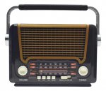Pronett XJ5833 Prenosné retro rádio so solárnym nabíjaním, Bluetooth, 1200 mAh, čierno-strieborné