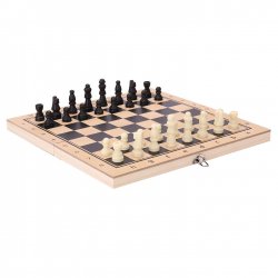 Pronett XJ5785 Magnetické dřevěné šachy 3 v 1, 24 x 24 cm
