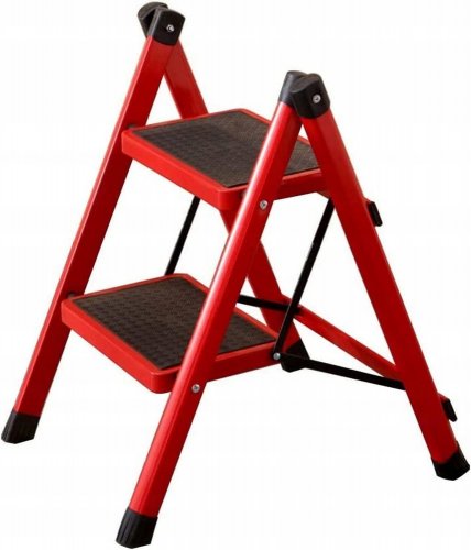 Pronett XJ5820 Skládací mini-schůdky, dvoustupňové, červené, 100 kg