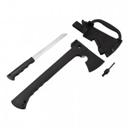 Pronett XJ5781 Tréninková sekera Tomahawk 35 cm, 3 v 1, černá