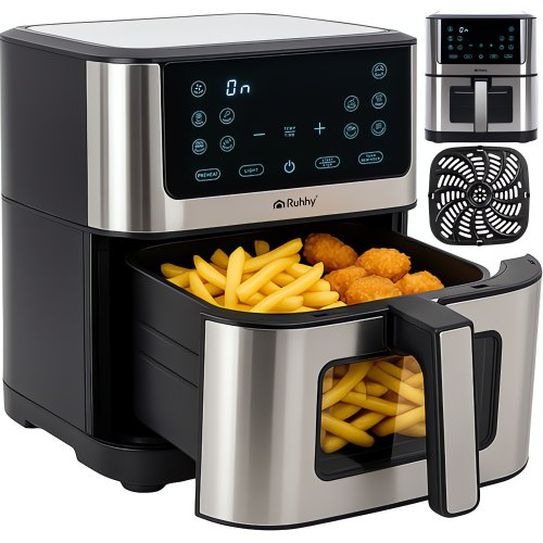 Ruhhy 25512 Horkovzdušná fritéza 8 l, 1800 W, stříbrná