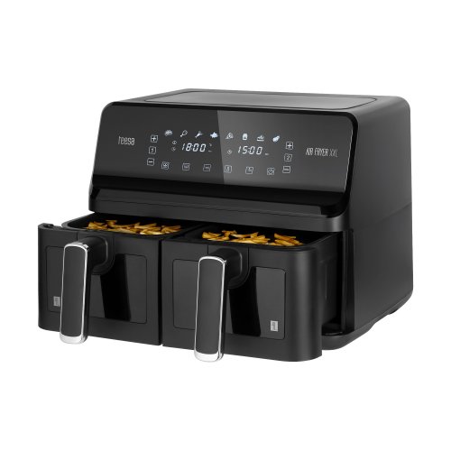 Teesa TSA8089 Horkovzdušná fritéza dvoukomorová 8 l, 2700 W, černá