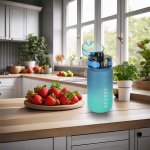 KIK KX3071 Sportovní láhev na vodu pro školáky, 600 ml, modrozelená