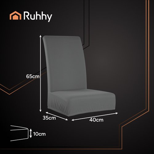 Ruhhy 25990 Elastický poťah na stoličky 6 ks, tmavosivý