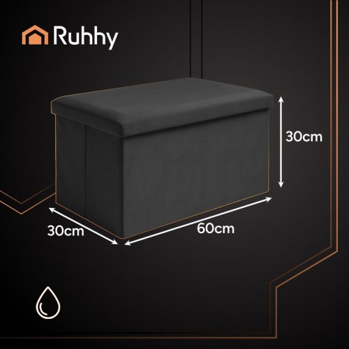 Ruhhy 25995 Skladacia textilná stolička, 80 kg, 60 x 30 x 30 cm, čierna