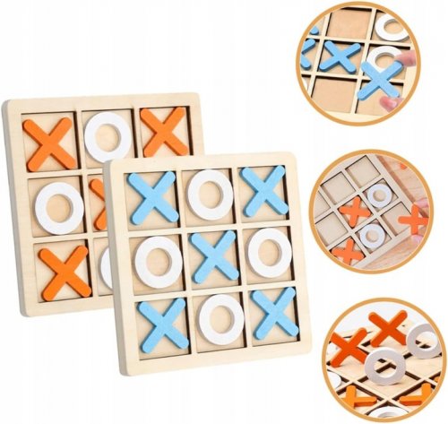 Pronett XJ5316 Piškvorky, drevené puzzle červené a biele