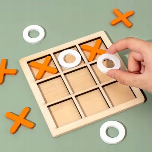 Pronett XJ5316 Piškvorky, drevené puzzle červené a biele