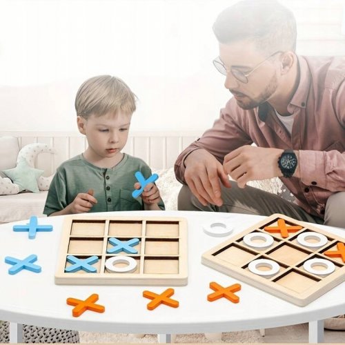 Pronett XJ5316 Piškvorky, drevené puzzle červené a biele