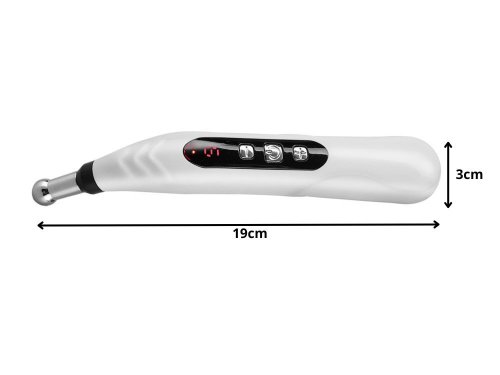 Verk 24628 Akupunktúrne pero s LCD displejom, 5 nástavcov, biele