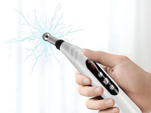 Verk 24628 Akupunktúrne pero s LCD displejom, 5 nástavcov, biele