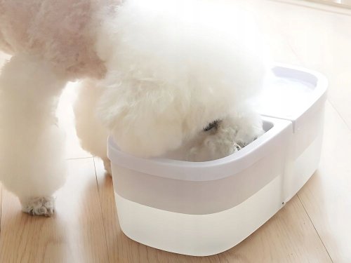 Verk 19488 Dvojitá miska pro kočky s fontánkou 2 v 1, USB, šedá