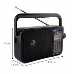 Verk 27544 Prenosné analógové rádio AM/FM/SW, Micro USB, 3,7 V, 1200 mAh, čierna/sivá