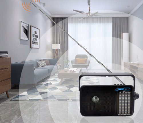 Verk 27544 Prenosné analógové rádio AM/FM/SW, Micro USB, 3,7 V, 1200 mAh, čierna/sivá