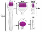 Verk 24590 Derma valček 6 v 1, 0,5 / 1,0 / 1,5 mm, biely/fialový