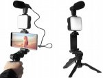 Verk 27334 Stativ s mikrofonem a LED osvětlením, tripod