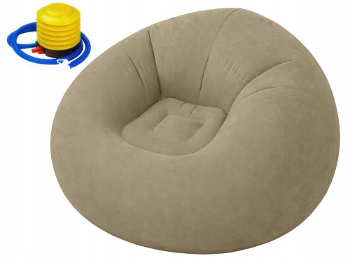 Verk 27535 Nafukovacia relaxačná zamatová stolička, hnedá