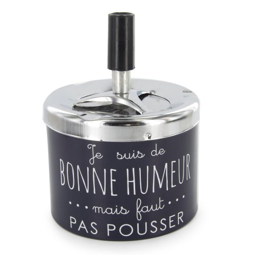 CMP TB1033 Dizajnový kovový popolník s humorným nápisom, modrý