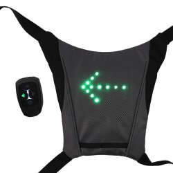 CMP VL0009 Bezdrátová LED signalizační vesta pro cyklisty s dálkovým ovládáním, černá