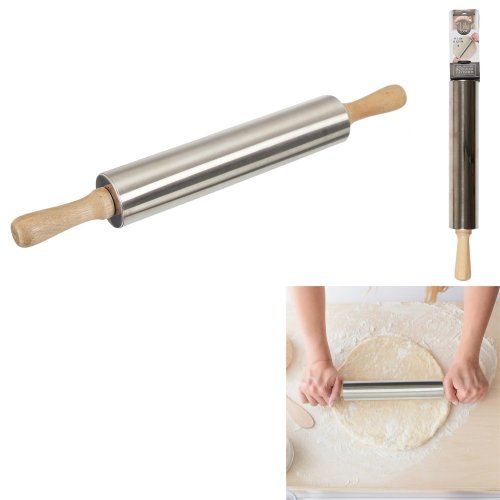 CMP KP5637 Nerezový váleček na těsto, dřevěné rukojeti, 42 cm