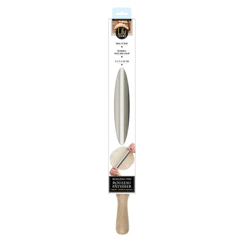 CMP KP5637 Nerezový váleček na těsto, dřevěné rukojeti, 42 cm