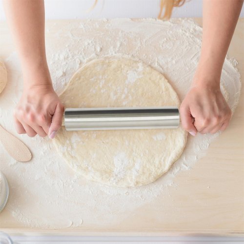 CMP KP5637 Nerezový váleček na těsto, dřevěné rukojeti, 42 cm