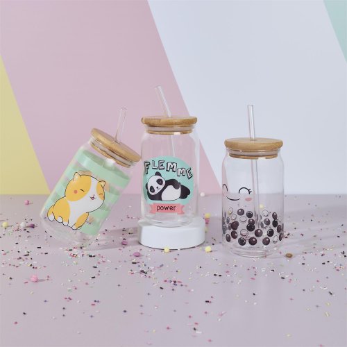 CMP KA0556 Pohár so slamkou, 450 ml, usmievavá tvár