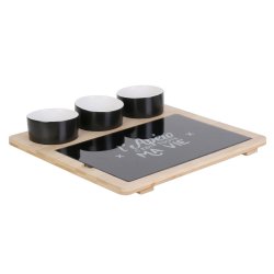CMP KA4594 Servírovací bambusový tác s miskami a skleněnou deskou