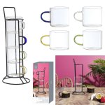 CMP KA0498 Sada sklenených pohárov s kovovým stojanom, 4 ks