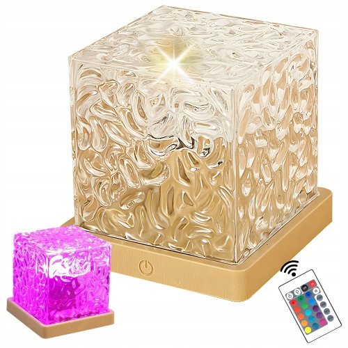 Verk 12359 Křišťálová LED lampička ve tvaru kostky, 16 barev RGB, s dálkovým ovládáním