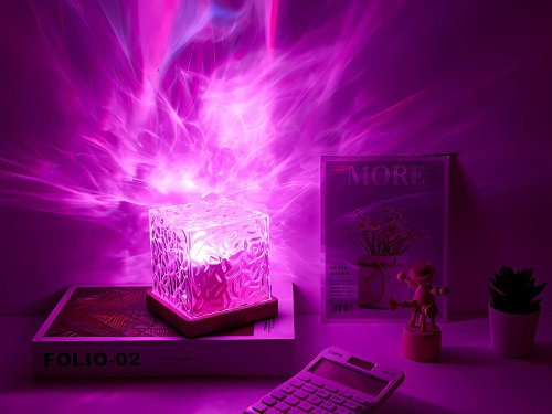 Verk 12359 Krištáľová LED lampa v tvare kocky, 16 farieb RGB, s diaľkovým ovládaním