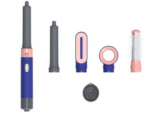 Verk 24600 Multifunkční vysoušeč vlasů s nástavci 5 v 1, šedorůžový