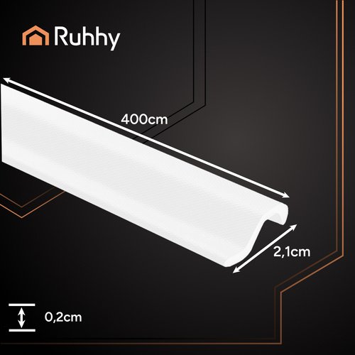 Ruhhy 26271 Samolepiace tesnenia na okná a dvere 400 x 2,1 cm, biele