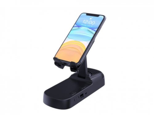 Verk 04132 Držiak na telefón s funkciou reproduktora Bluetooth a powerbanky, čierny