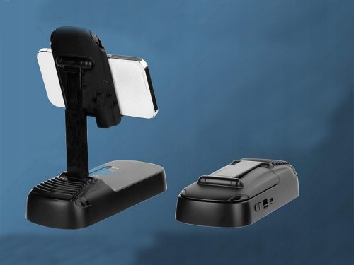 Verk 04132 Držiak na telefón s funkciou reproduktora Bluetooth a powerbanky, čierny