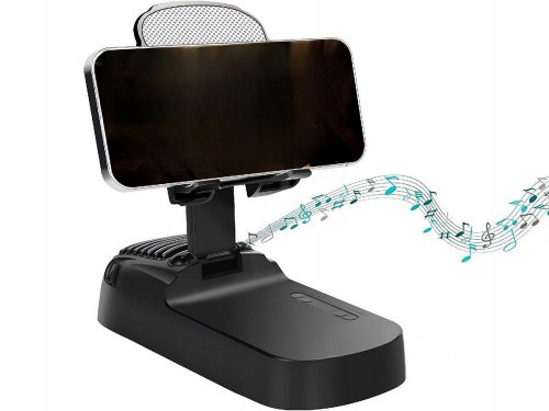 Verk 04132 Držiak na telefón s funkciou reproduktora Bluetooth a powerbanky, čierny