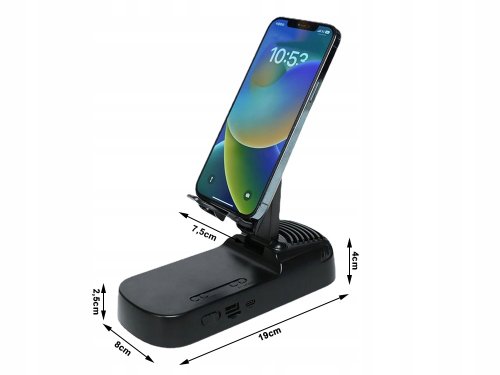 Verk 04132 Držiak na telefón s funkciou reproduktora Bluetooth a powerbanky, čierny