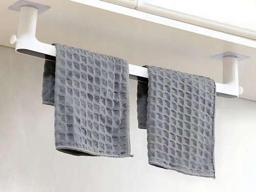 Verk 27476 Samolepicí držák na ručníky 48 cm, bíločerný