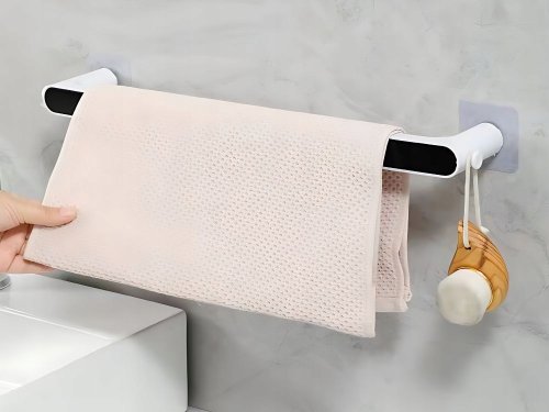 Verk 27476 Samolepiaci držiak na uteráky 48 cm, čiernobiely