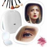 Verk 27511 Skládací LED zrcátko s osvětlením, lupou a dobíjecí baterií 5 v 1, bílé